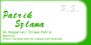 patrik szlama business card